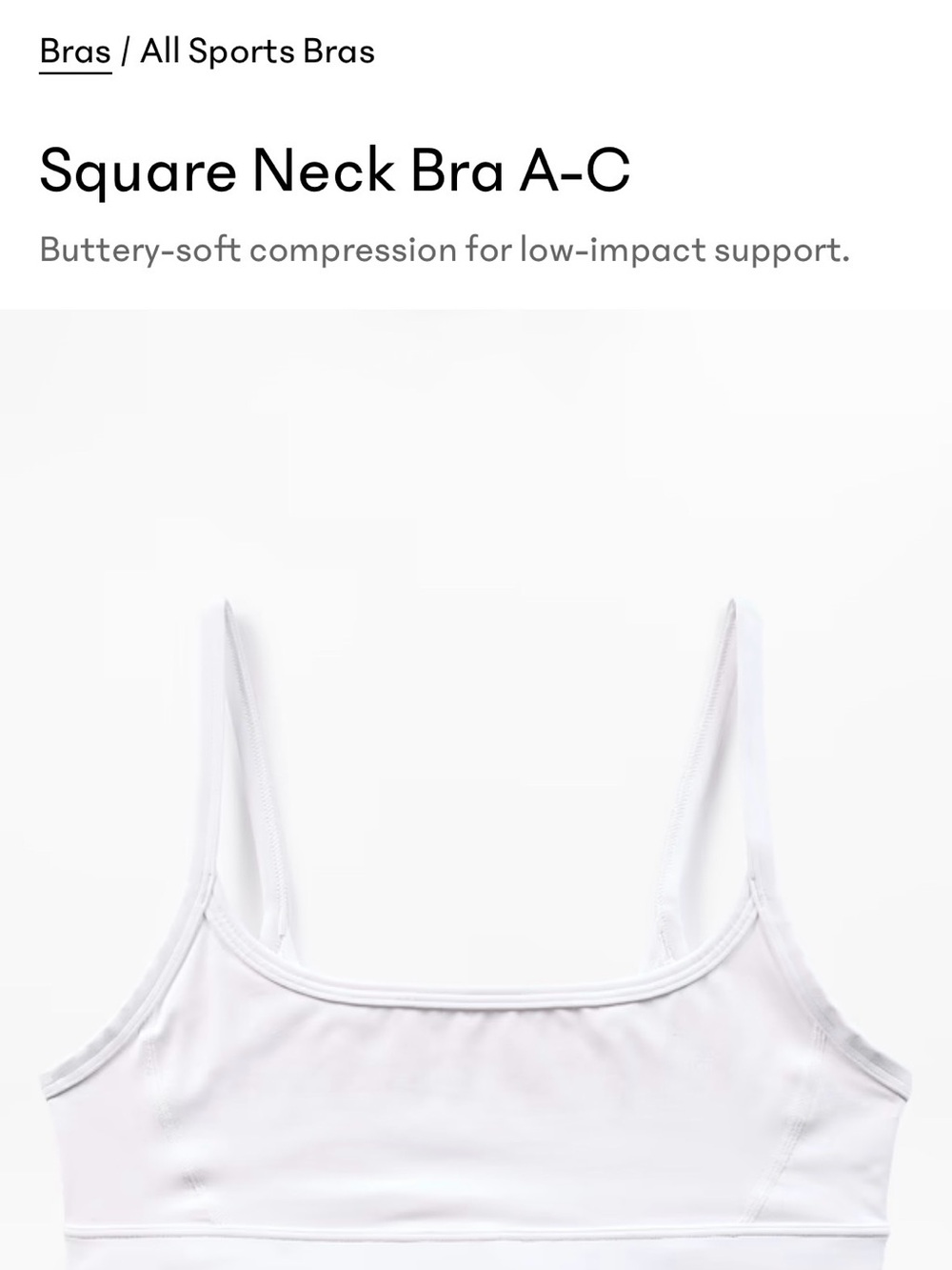 Square Neck Sport Bra in a Gossemar